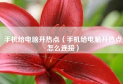 手机给电脑开热点（手机给电脑开热点怎么连接）
