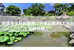 新媒体平台有哪些（分享自媒体8大平台记得收藏）