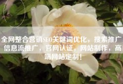 全网整合营销SEO关健词优化，搜索推广，信息流推广，官网认证，网站制作，高端网站定制！