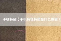 手机特征（手机特征特质是什么意思）