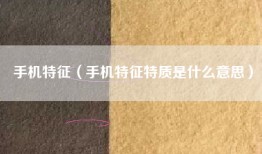 手机特征（手机特征特质是什么意思）