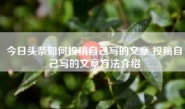 今日头条如何投稿自己写的文章 投稿自己写的文章方法介绍