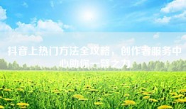 抖音上热门方法全攻略，创作者服务中心助你一臂之力