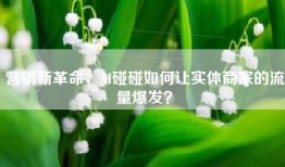 营销新革命：AI碰碰如何让实体商家的流量爆发？