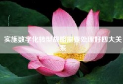 实施数字化转型战略需要处理好四大关系