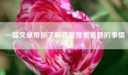 一篇文章带你了解百度搜索话题的事情