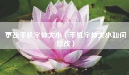 更改手机字体大小（手机字体大小如何修改）