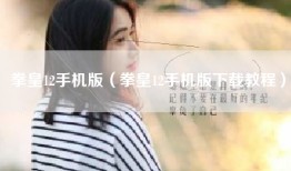 拳皇12手机版（拳皇12手机版下载教程）