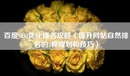 百度SEO优化排名攻略（提升网站自然排名的5种规划和技巧）