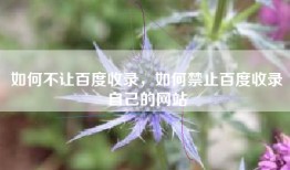 如何不让百度收录，如何禁止百度收录自己的网站