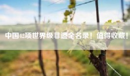 中国42项世界级非遗全名录！值得收藏！