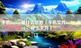 手机backup是什么意思（手机文件backup是什么文件）