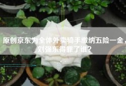 原创京东为全体外卖骑手缴纳五险一金，刘强东得罪了谁？