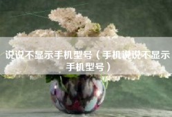 说说不显示手机型号（手机说说不显示手机型号）
