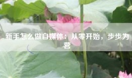 新手怎么做自媒体：从零开始，步步为营