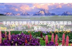手机改变字体（手机改变字体在哪里设置）
