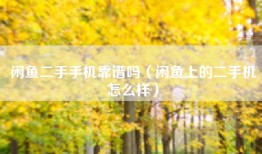 闲鱼二手手机靠谱吗（闲鱼上的二手机怎么样）