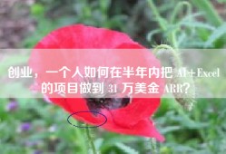 创业，一个人如何在半年内把 AI+Excel 的项目做到 31 万美金 ARR？