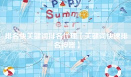 排名快关键词排名代理【关键词快速排名神器】