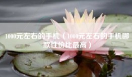 1000元左右的手机（1000元左右的手机哪款性价比最高）
