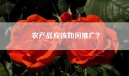 农产品应该如何推广？