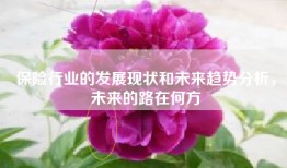保险行业的发展现状和未来趋势分析，未来的路在何方