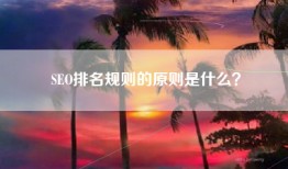 SEO排名规则的原则是什么？