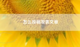 怎么投稿发表文章