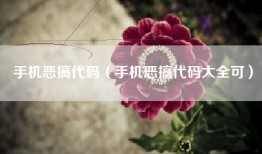 手机恶搞代码（手机恶搞代码大全可）