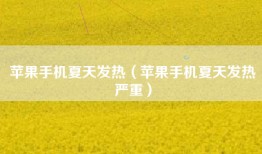 苹果手机夏天发热（苹果手机夏天发热严重）