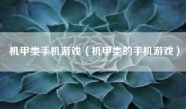 机甲类手机游戏（机甲类的手机游戏）