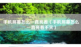手机屏幕怎么一直亮着（手机屏幕怎么一直亮着不灭）