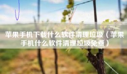 苹果手机下载什么软件清理垃圾（苹果手机什么软件清理垃圾免费）