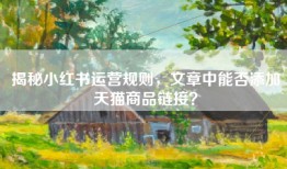 揭秘小红书运营规则，文章中能否添加天猫商品链接？