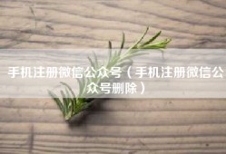 手机注册微信公众号（手机注册微信公众号删除）