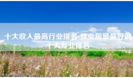 十大收入最高行业排名-就业前景最好的十大专业排名
