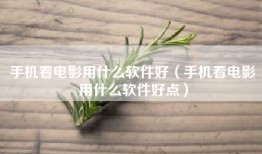 手机看电影用什么软件好（手机看电影用什么软件好点）