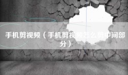 手机剪视频（手机剪视频怎么剪中间部分）