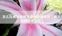 怎么在腾讯地图上添加店铺电话（腾讯地图标注定位）