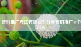 营销推广方法有哪些？分享营销推广48个方法