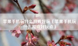 苹果手机玩什么游戏好玩（苹果手机玩什么游戏好玩点）