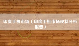 印度手机市场（印度手机市场现状分析报告）