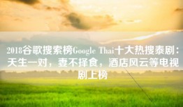 2018谷歌搜索榜Google Thai十大热搜泰剧：天生一对，妻不择食，酒店风云等电视剧上榜