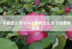 手机怎么显示hd（手机怎么显示话费和流量）