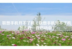 联想手机开不了机（联想手机开不了机怎么办一直启动中）