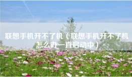 联想手机开不了机（联想手机开不了机怎么办一直启动中）