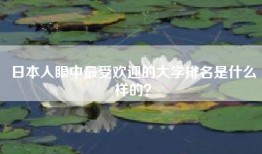 日本人眼中最受欢迎的大学排名是什么样的？