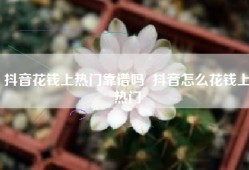 抖音花钱上热门靠谱吗  抖音怎么花钱上热门