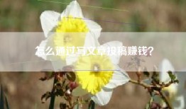 怎么通过写文章投稿赚钱？