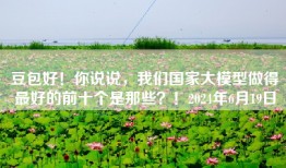 豆包好！你说说，我们国家大模型做得最好的前十个是那些？！2024年6月19日